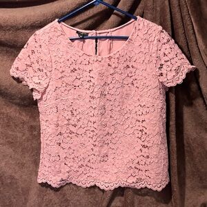 Talbots Pink Lace Blouse (item # 1012)